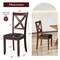 Set of 2 Wooden Kitchen Dining Chair with Padded Seat and Rubber Wood Legs-Black
